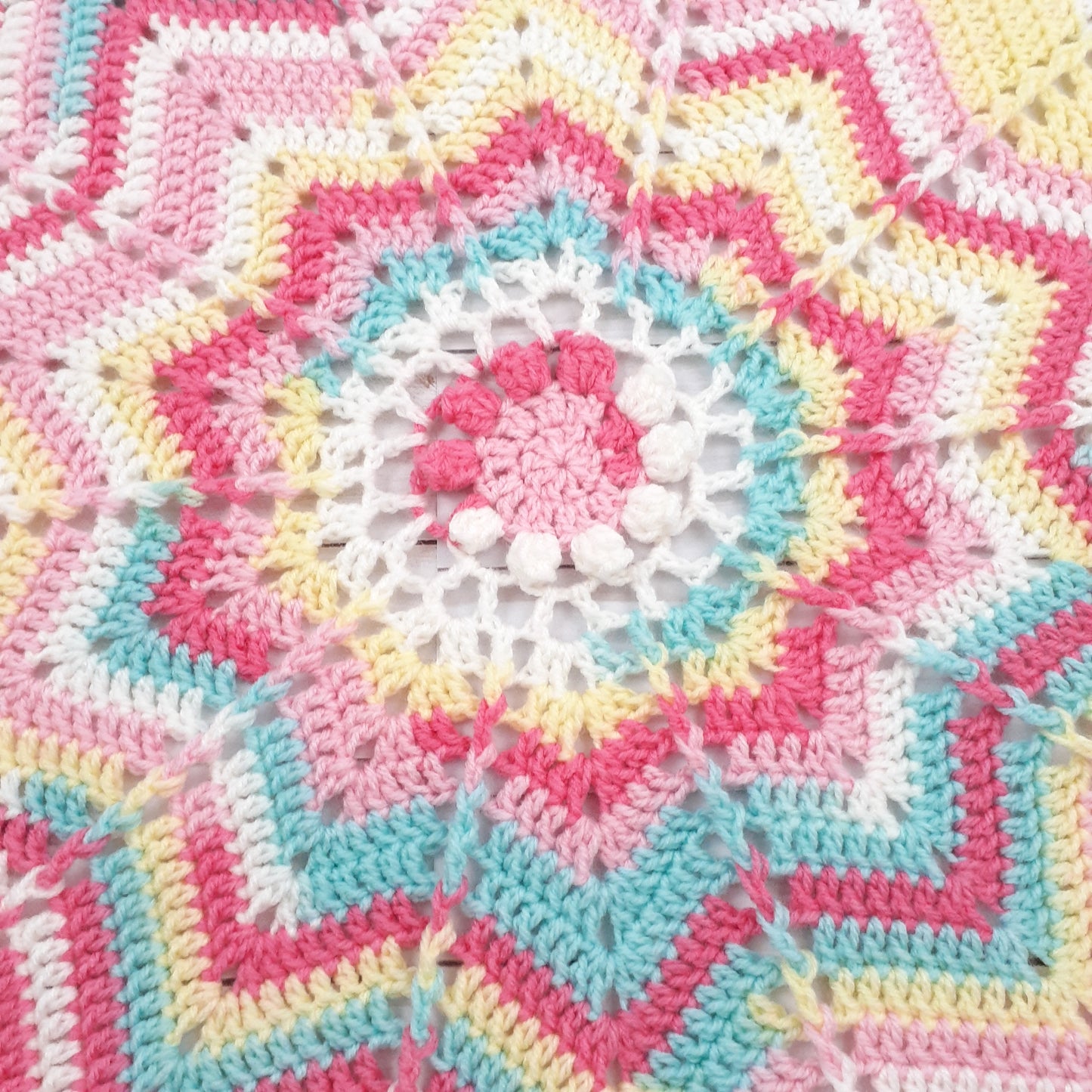 Handmade Crochet Baby Star Blanket Tutti Frutti Rainbow