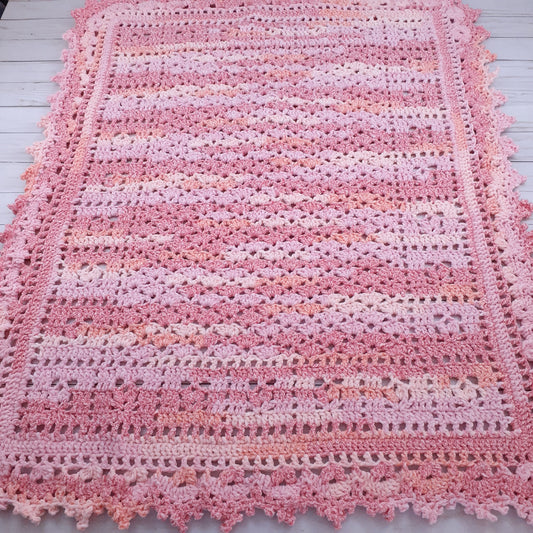 Handmade Crochet Baby Blanket Royalty Chenille Shaded Orange