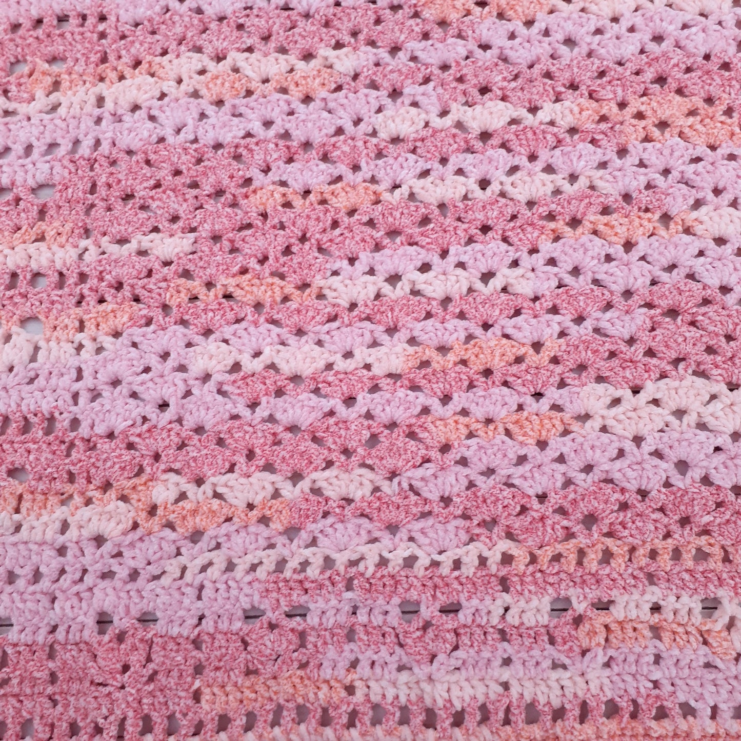 Handmade Crochet Baby Blanket Royalty Chenille Shaded Orange