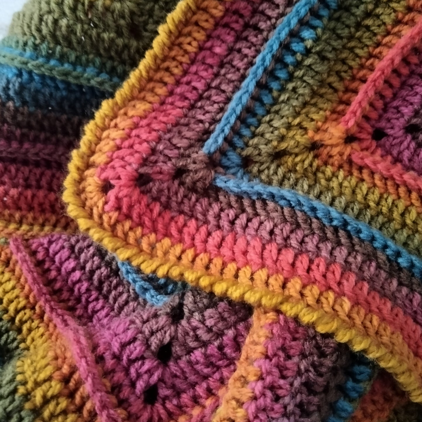 New Handmade Crochet Star Blanket Afghan Rainbow Colors