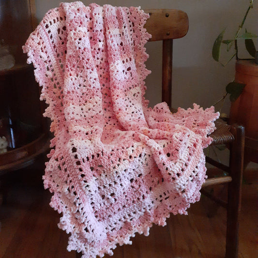 Handmade Crochet Baby Blanket Royalty Chenille Shaded Orange