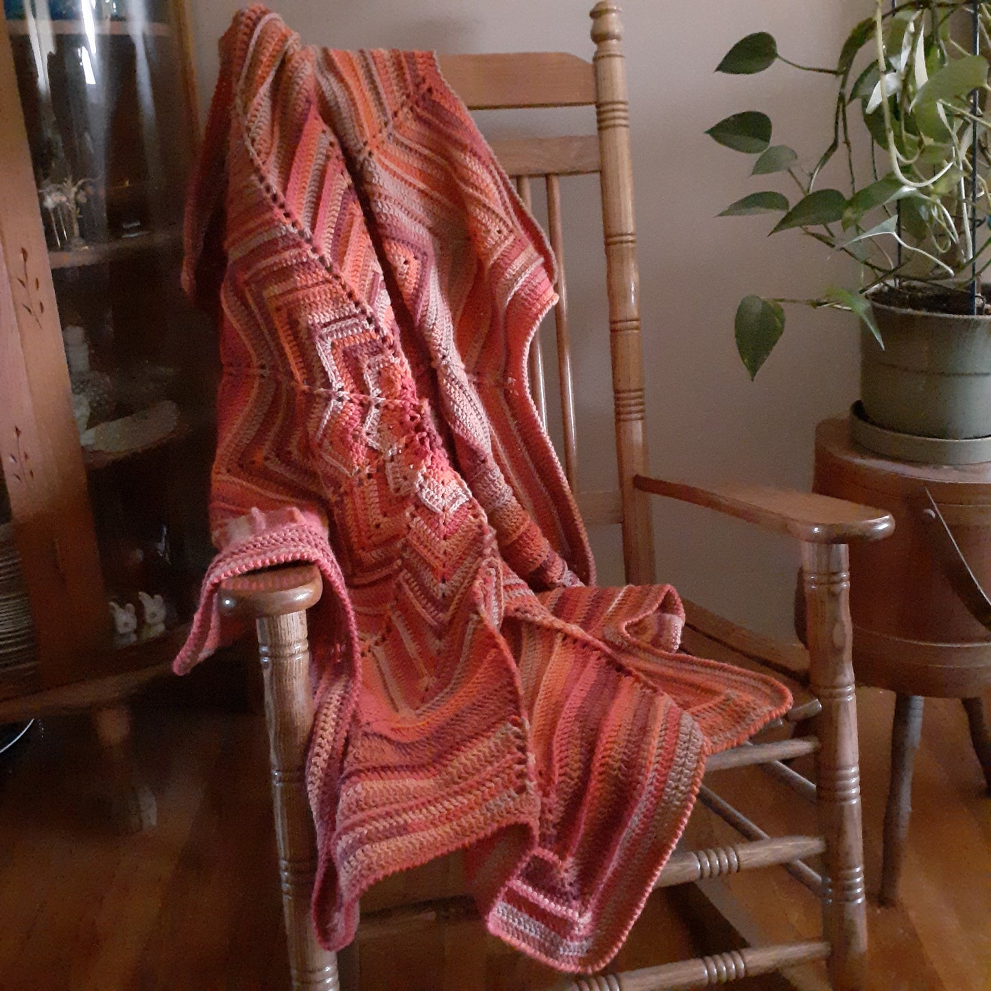 New Handmade Crochet Star Blanket Afghan Fall Colors