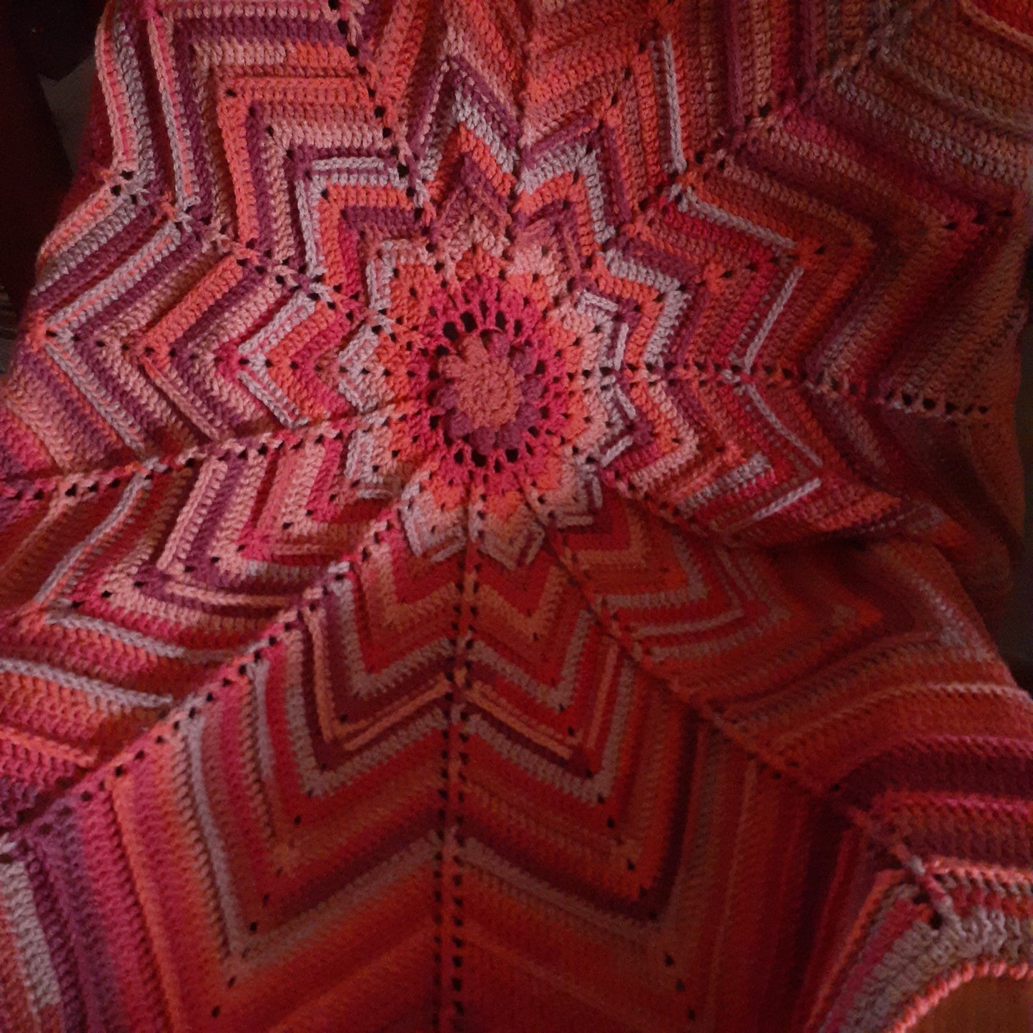 New Handmade Crochet Star Blanket Afghan Fall Colors