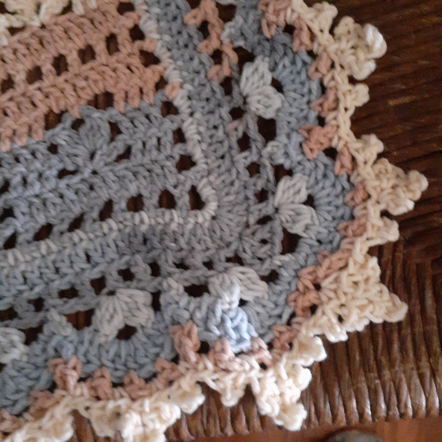 Handmade Crochet Baby Blanket Royalty Beach View Cotton Blend