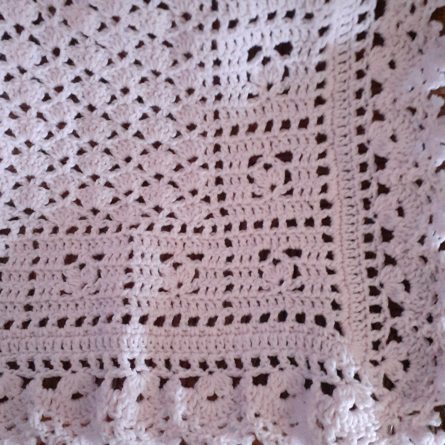 Handmade Crochet Baby Blanket Royalty Pastel Pink
